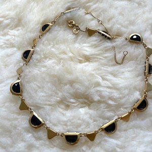 J.Crew Brass Black Choker Necklace